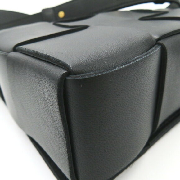 Bottega Veneta Cassette Crossbody Bag Shoulder Bag Leather Black - Picture 10 of 10